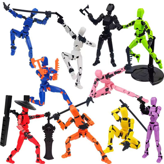 1/4/6PCS Assembled Titan T13 Action Figures Robot Set Toy for Kid 3D Printed Multi Movable Joints Lucky Doll Decora Adult Gift